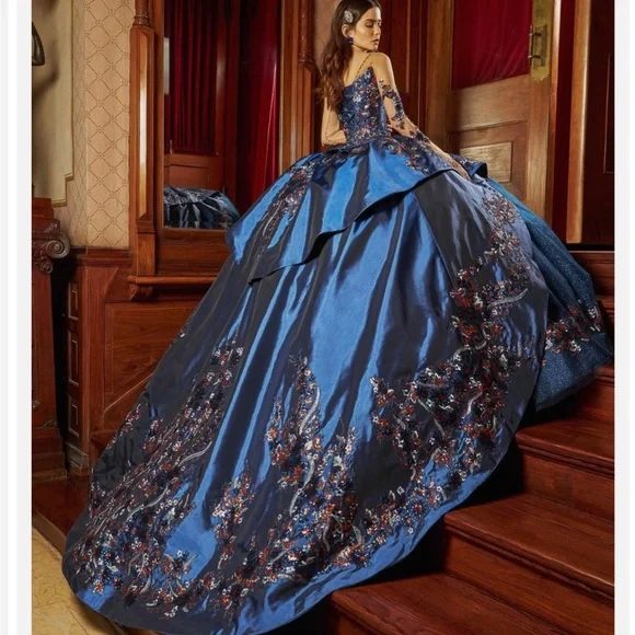 Lumière de Ragazza Fashion Navy Blue Quinceañera Dress - Picture 3 of 7